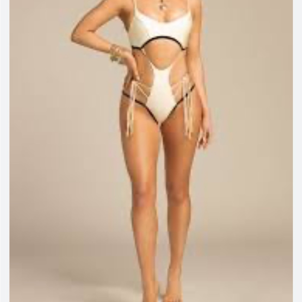 Elegant Cream One-Piece Swimsuit